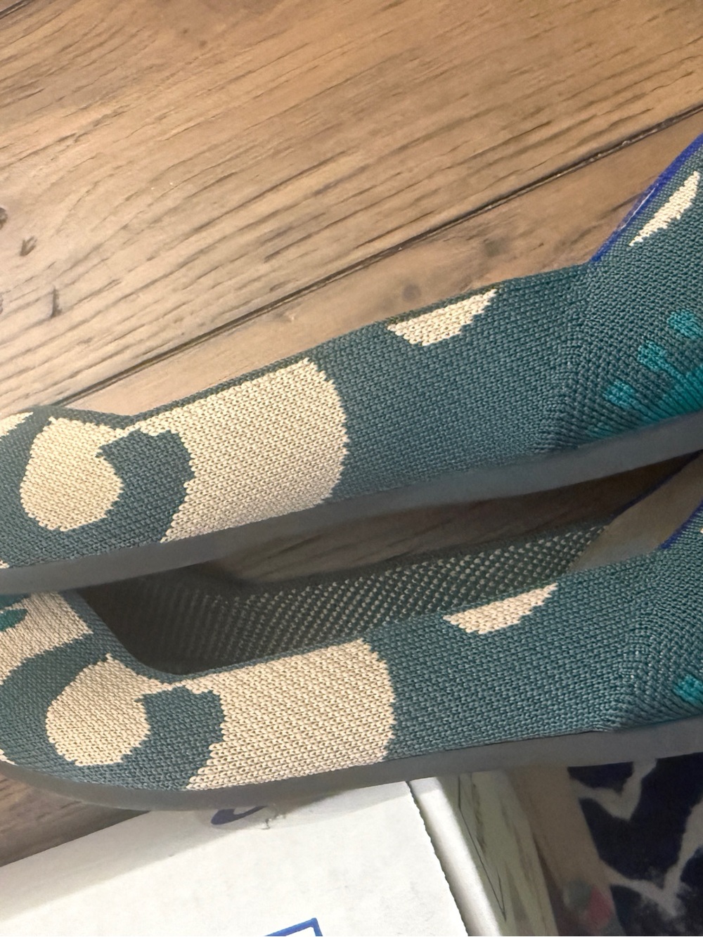 Rothy's The Point flats in the Moroccan Green Ikat pattern - Picture 5 of 5